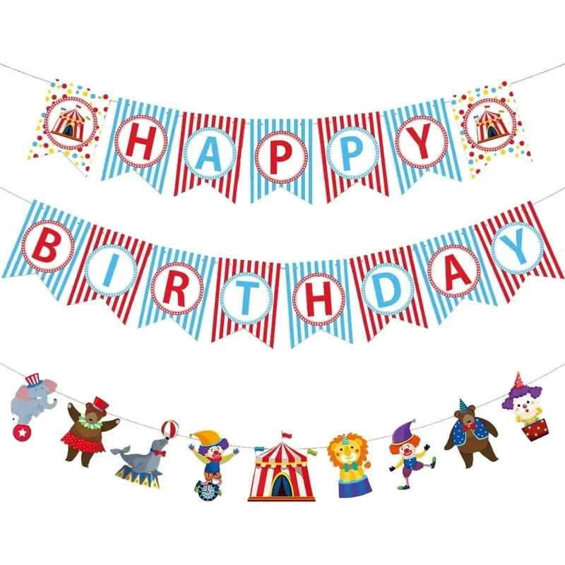 Karneval Zirkus Geburtstags feier Banner Dekorationen Zirkus alles Gute zum Kind Geburtstag Banner hängen Vergnügung spark Zirkus Ammer Banner Image