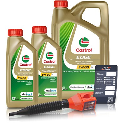 Castrol 7 L EDGE 5W-30 C3 + Ölwechsel-Anhänger + Einfülltrichter [Hersteller-Nr. 15F7EC] Image