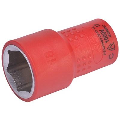 Sw Stahl Steckschlüsseleinsatz, 3/8, 18 mm, VDE [Hersteller-Nr. 05520L-18] Image