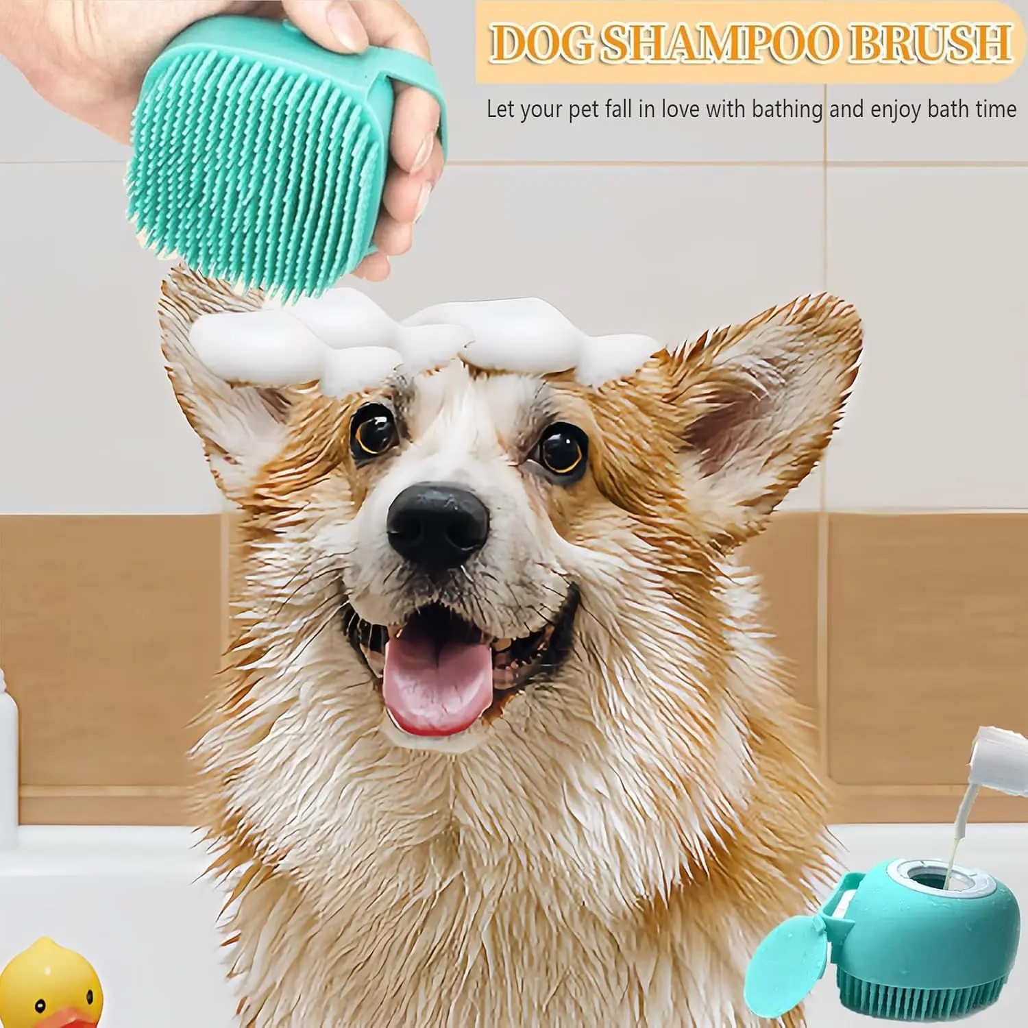 Badezimmer Welpen Großer Hund Katze Bad Massage Handschuhe Bürste Weiche Sicherheit Silikon Haustier Zubehör für Hunde Katzen Werkzeuge Mascotas Produkte Image