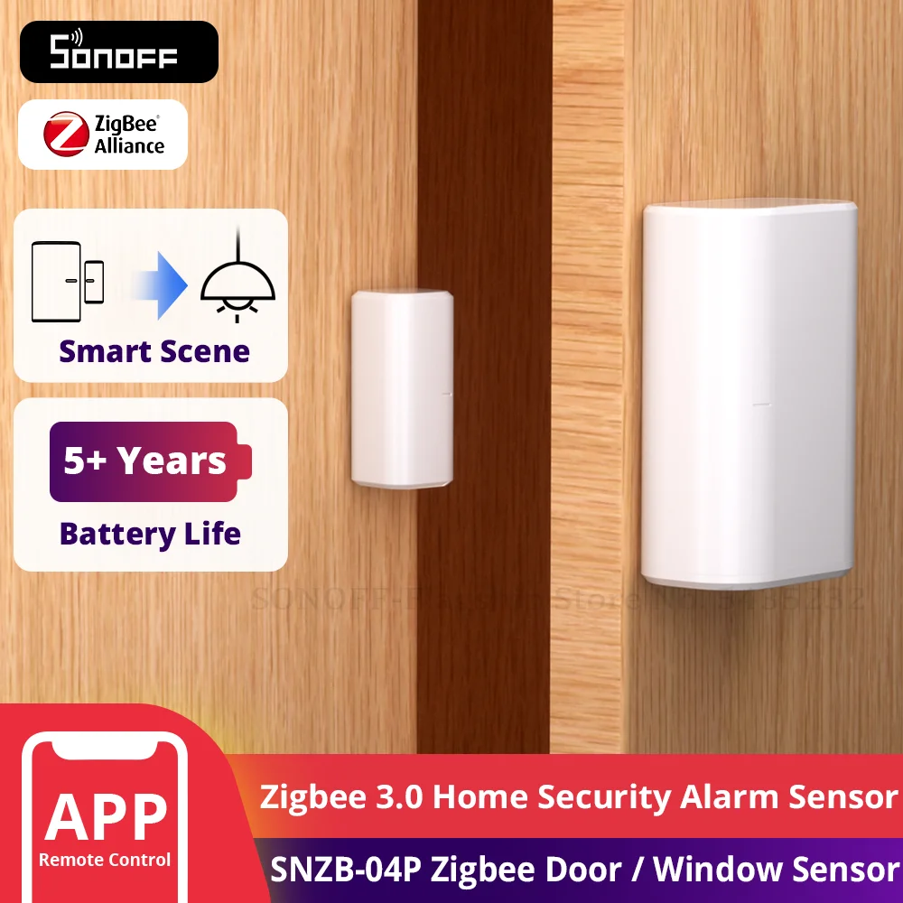 SONOFF SNZB-04P Zigbee Tür-Fenster-Sensor Home Security Alarm Sensor Lokale intelligente Szene Funktioniert mit Alexa Google Home Smartthings Image