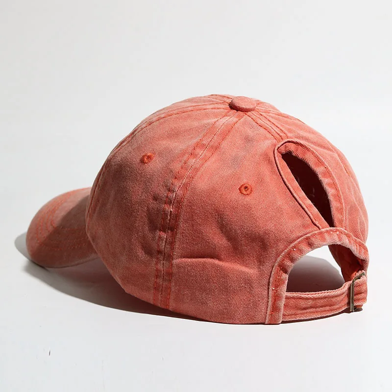 Einfarbige Pferdeschwanz-Baseballkappe mit gebogener Krempe, Entenschnabelkappe für Frühling und Sommer, Outdoor-Sport-Sonnenhut für Damen Image