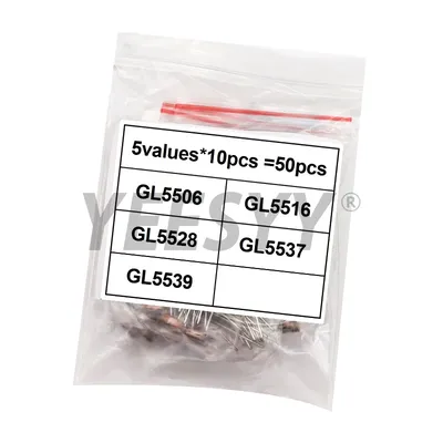 50PCS Foto Licht Empfindliche Widerstand GL5537 GL5539 GL5506 GL5516 GL5528 Fotowiderstand Kit Fotoleitende Widerstand Image