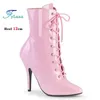 12 CM Dünne High Heels Frauen Rosa Spitz Stiefel Sexy Frau Schuhe Europäischen und Amerikanischen