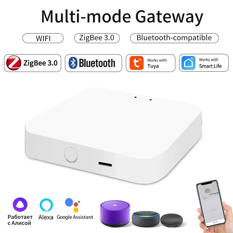 Tuya WiFi Smart Wireless Multi Mode Gateway ZigBee Bluetooth Gateway Hub Smart Life Controllo vocale Funziona con Alexa Google Home
