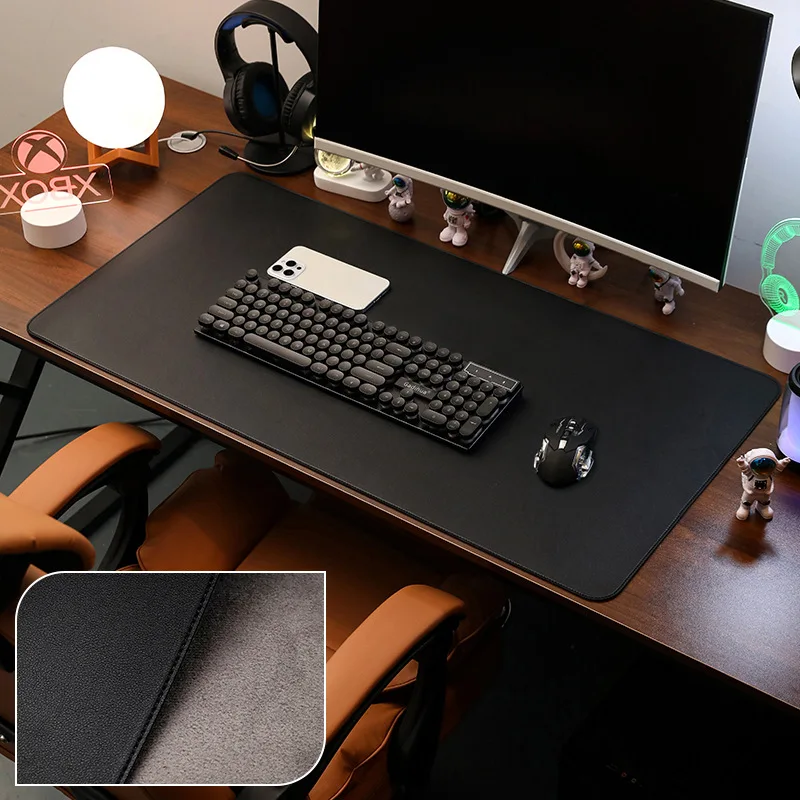 Protezione per scrivania in pelle, tappetino per mouse grande, tappetino per scrivania da ufficio, pelle PU antiscivolo con bordi cuciti, assorbente per scrivania, tappetino per desktop