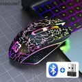 Mouse wireless Bluetooth da 2,4 GHz Mouse retroilluminato RGB ricaricabile Mouse da gioco dal design ergonomico 1600 DPI per PC portatile MacBook