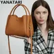 YANATARI Borsa da donna in vera pelle di mucca per borsa da donna Borsa grigia Nuova borsa a