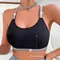 Vêtements de sport côtelés Sexy pour femmes, sous-vêtements de Fitness, débardeurs de Yoga, dos nu,