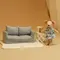 Meubles artificiels miniatures 1:12, tissu à carreaux en bois, canapé 2 places adapté aux meubles de maison de poupée Bjd Ob11