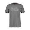 T-Shirt LERROS, Herren, Gr. L, grau (basalt grau), Single Jersey, Obermaterial: 100% Baumwolle, bedruckt, casual, regular fit taillenbedeckt, Rundhals, Kurzarm gerader Abschluss, Shirts, mit Schriftzug
