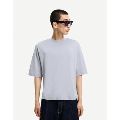 Bershka Boxy Short Sleeve T-Shirt Men Xs Light Blue