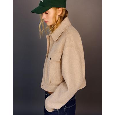 Bershka Trucker Jacket Women Xs Camel