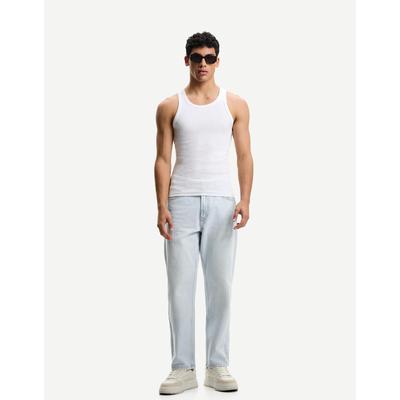 Bershka Tapered Jeans Men 28 Light Blue