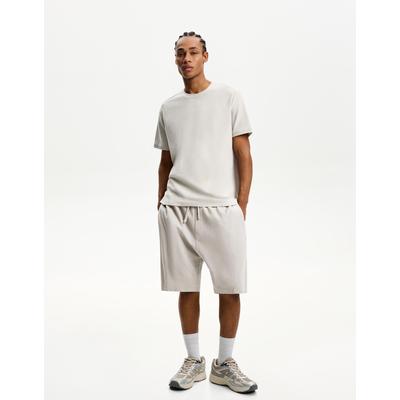 Bershka Textured Bermuda Shorts Men L Stone