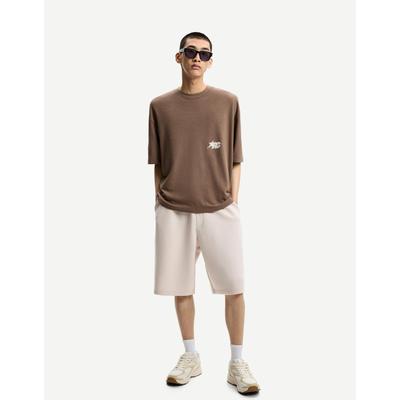Bershka Oversize Neoprene-Effect Bermuda Shorts Men L Beige