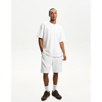 Bershka Plush Bermuda Shorts Men M White