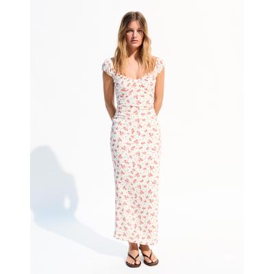 Bershka Midi Dress Women L White