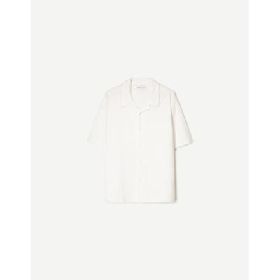 Bershka Textured Short Sleeve Shirt Men M White