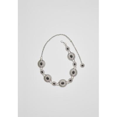 Stradivarius Contrast metal belt Grey S
