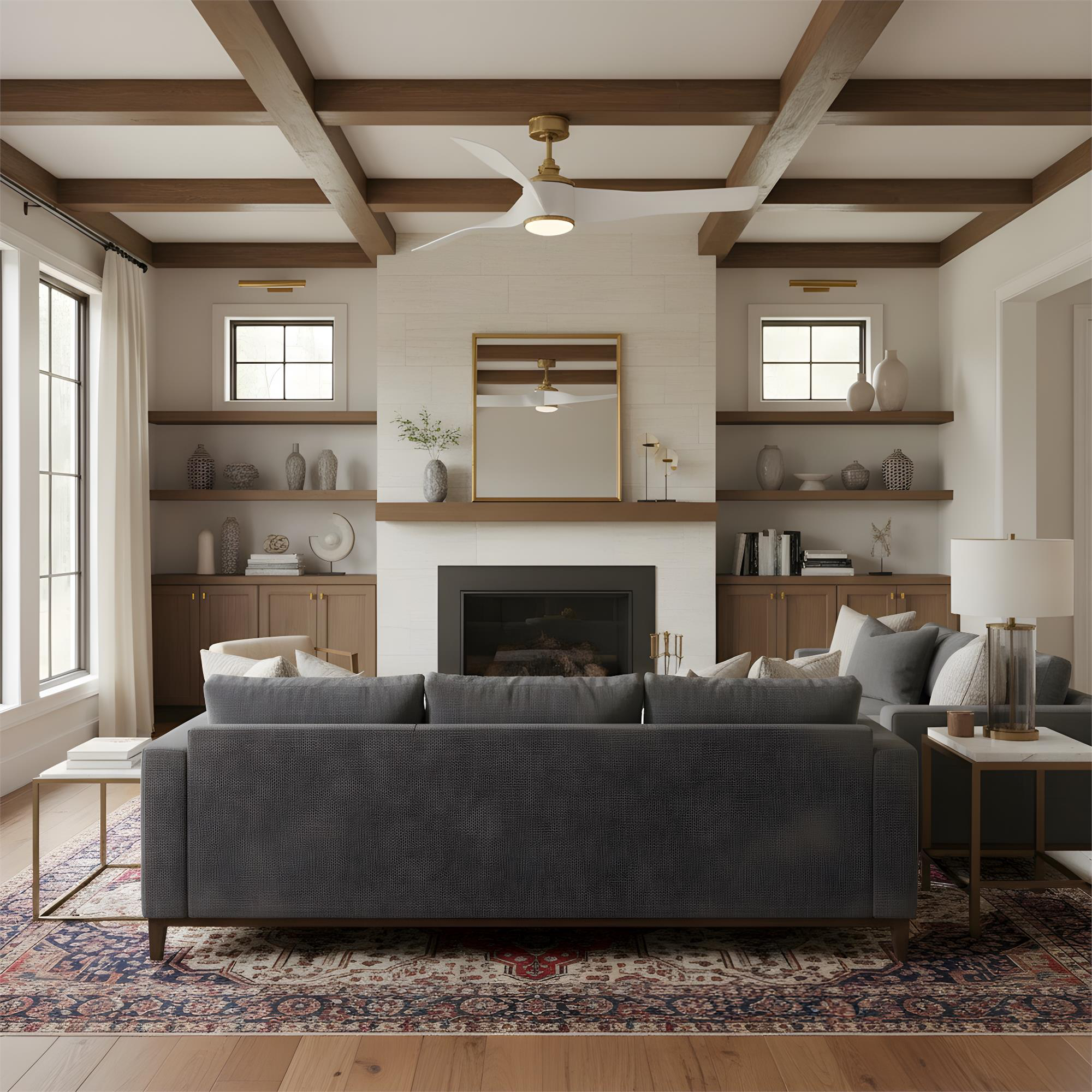 Visual Comfort Fan Collection Chapman & Myers Touro Smart 60 Inch Ceiling Fan with Light Kit - 3TOSM60BBSD