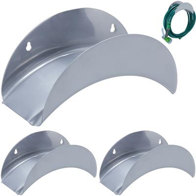 Relaxdays - Schlauchhalter Wand 3er Set, für 30 m 1/2' Schlauch, Gartenschlauch Halterung, Image