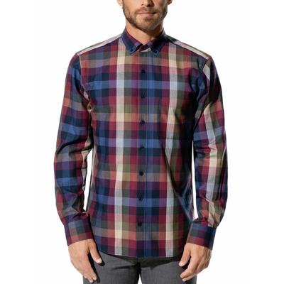 Walbusch Herren Flanell-Hemd Cashmere-Blend Rot kariert Image