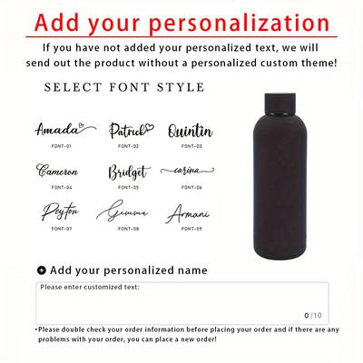 TEMU [gift Ready] Personalized Stainless Steel Water Bottle With Custom Name & Birth Month Flower - Insulated, Reusable, Ideal For Hot Or Cold Drinks, Perfect Gift For , Suitable For Image
