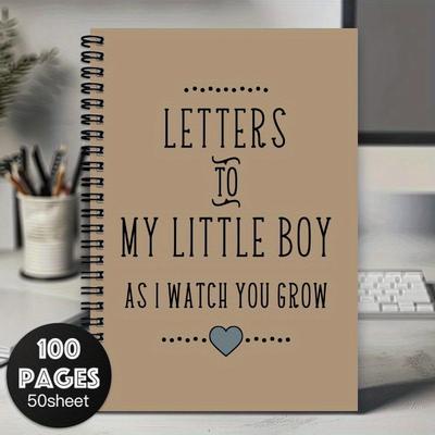 TEMU Spiral Notebook For A Baby, 1pc Letters To Boy, A Journal For Baby Shower Gifts, Ideal For , Planning, Journaling, And Preserving Memories. Image