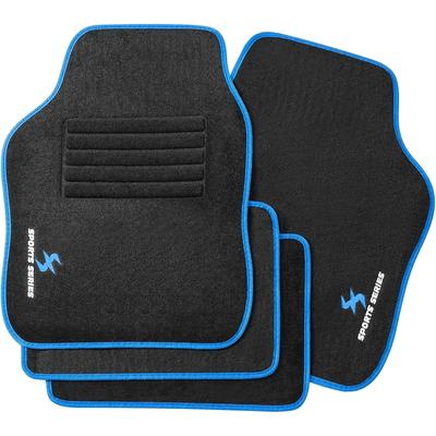 TEMU 1set, Car Foot Mat, Universal Car Anti-slip Mat, Car Interior Protection, Anti-fouling And Wear-resistant, Embroidery Pattern, 1 Set Of 4pcs Image
