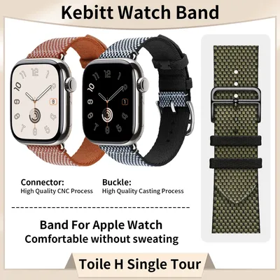 2025 New Kebitt Noir Gold Ecru Toile H Single Tour Iwatch Band For Apple Watch Ultra2 10 9 8 7 6 Strap 46mm 45mm 49mm 42mm