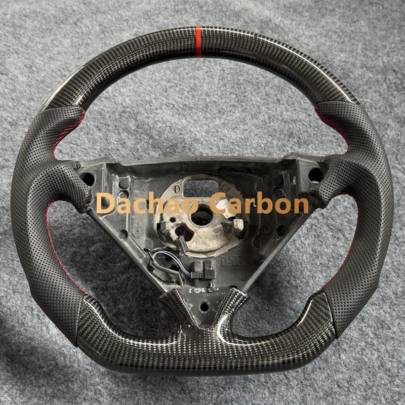 Glänzendes Lenkrad aus echtem Carbon für Porsche Turbo 955 957, hochwertiges Leder im individuellen Stil Image