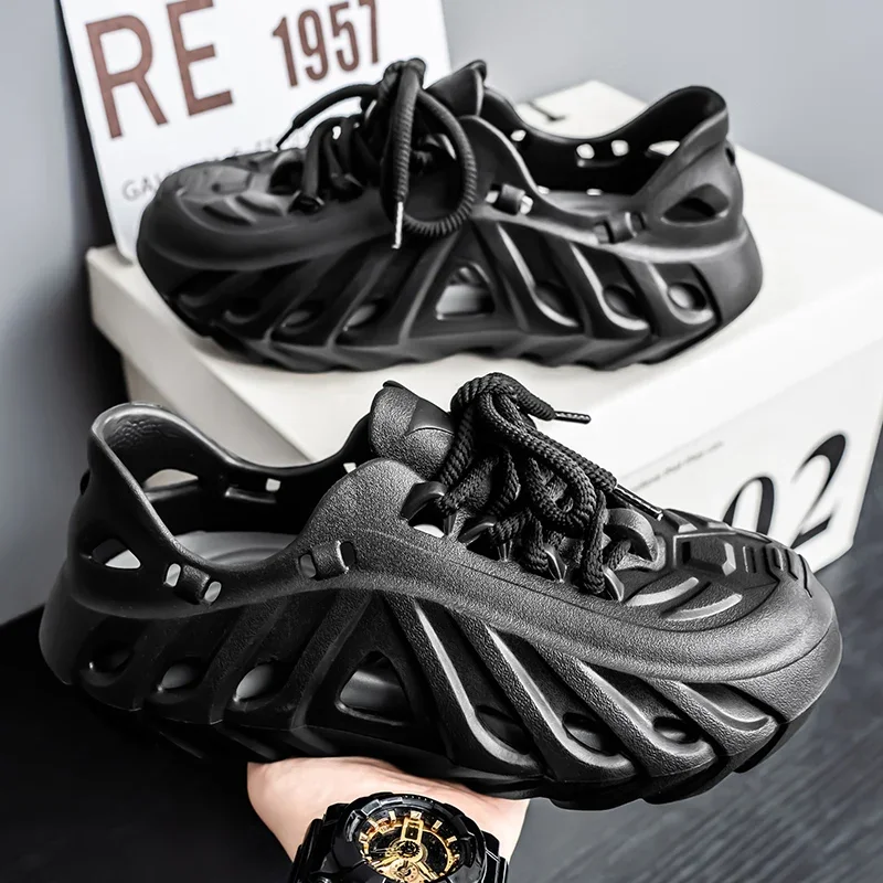 Sommer Sandalen Outdoor Strand Schuhe Clogs EVA Garten Hausschuhe Loch Schuhe Strand Plattform Paar Indoor Haus Weiche Badezimmer Rutschen