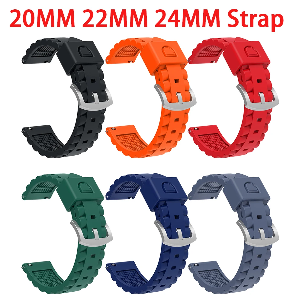 Für 20mm 22mm 24mm Quick Release Weiche Silikon Ersatz Uhrenarmbänder Mehrere Größen Sport Armband Smart Uhr zubehör Image