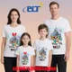 disney trip 2025 car mickey minnie Print T-shirt Dad and mom kids Cotton Short Sleeve Family Matching Outfits Casual Top