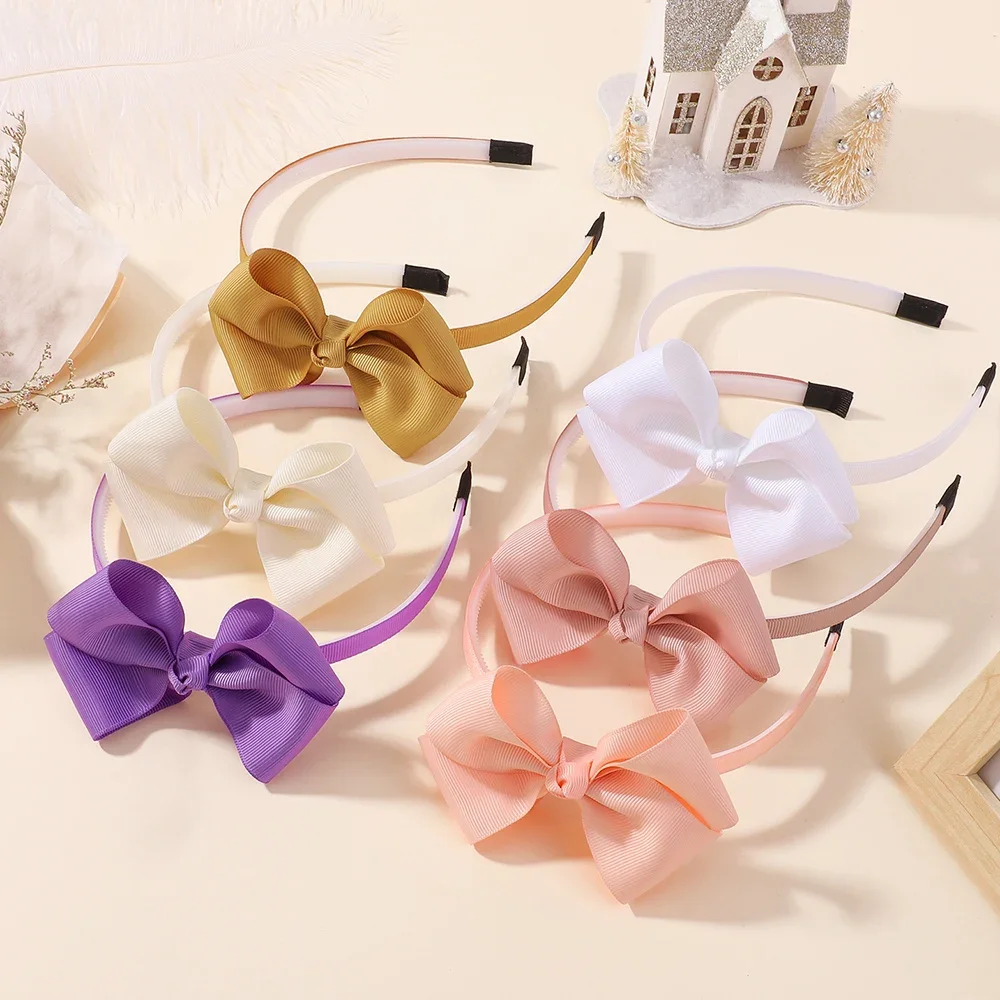 BABY BOWS 2 Teile/los 4,52'' Ripsband Haarbögen Stirnbänder für Mädchen Niedliche Schleife Haarbänder Kopfbedeckung Haarschmuck Set Image