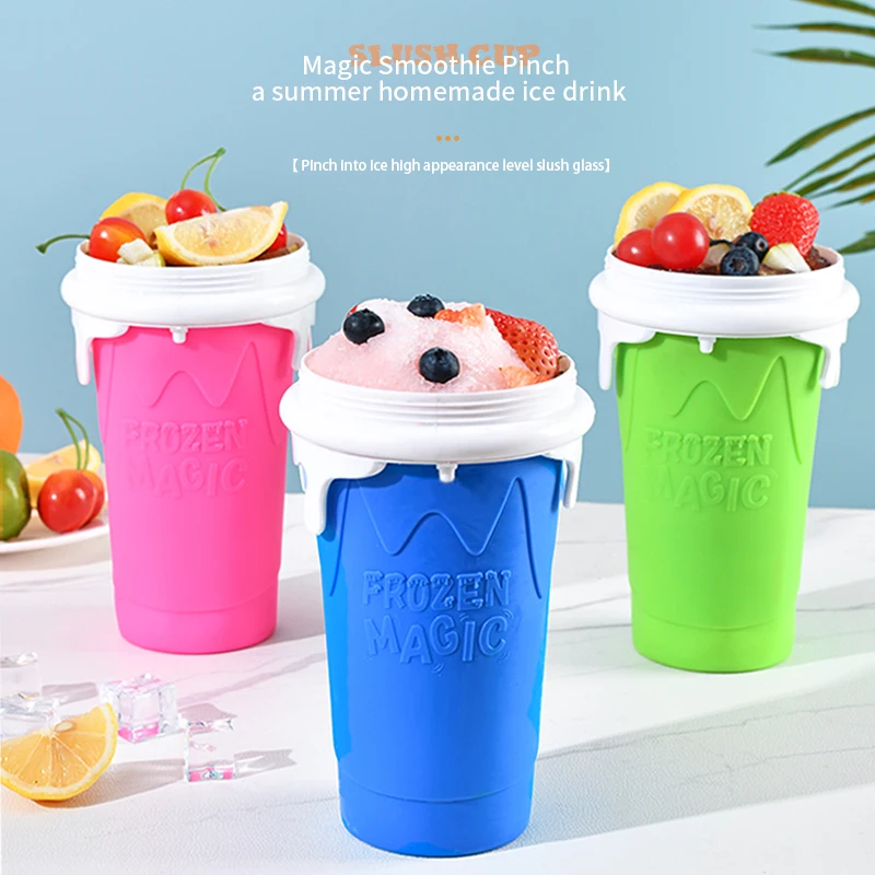 Slushie-Becher, DIY Magic Slushy Maker-Becher, tragbarer Slushy-Becher für Säfte, Milch- und Eisherstellung, doppellagige Smoothie-Becher Image