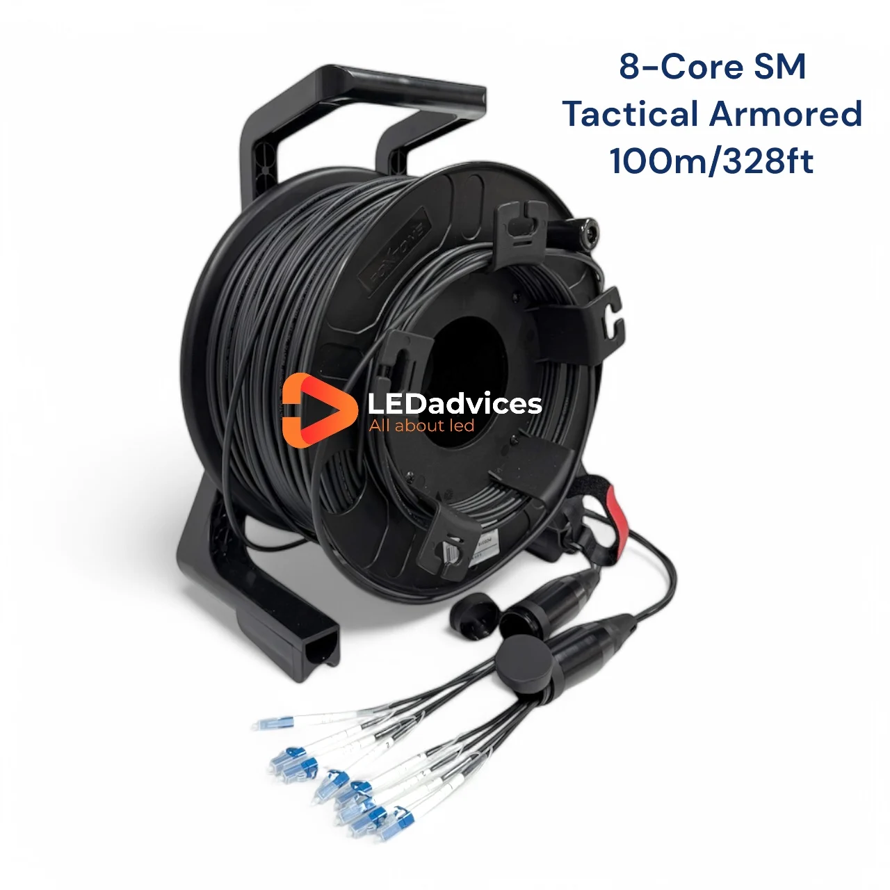 8-adriges Singlemode 100 m gepanzertes taktisches Glasfaserkabel LC/SC/FC/ST TPU G657A1 SM 5,0 mm für Outdoor-Vermietungsveranstaltungen Image