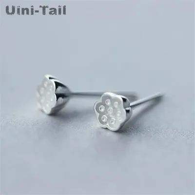 Uini-Tail hot new 925 Tibetan silver simple and elegant temperament Chinese style mini lotus stereo