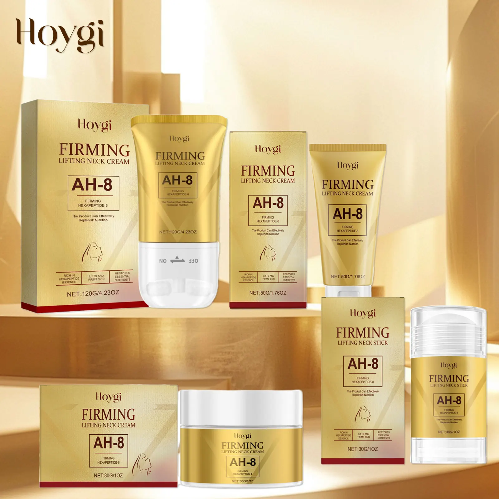 Ah-8 Straffende, straffende Halscreme, straffende Haut, beseitigt Doppelkinn, V-förmig, reduziert feine Linien, beruhigende Massagecreme mit Rolle Image