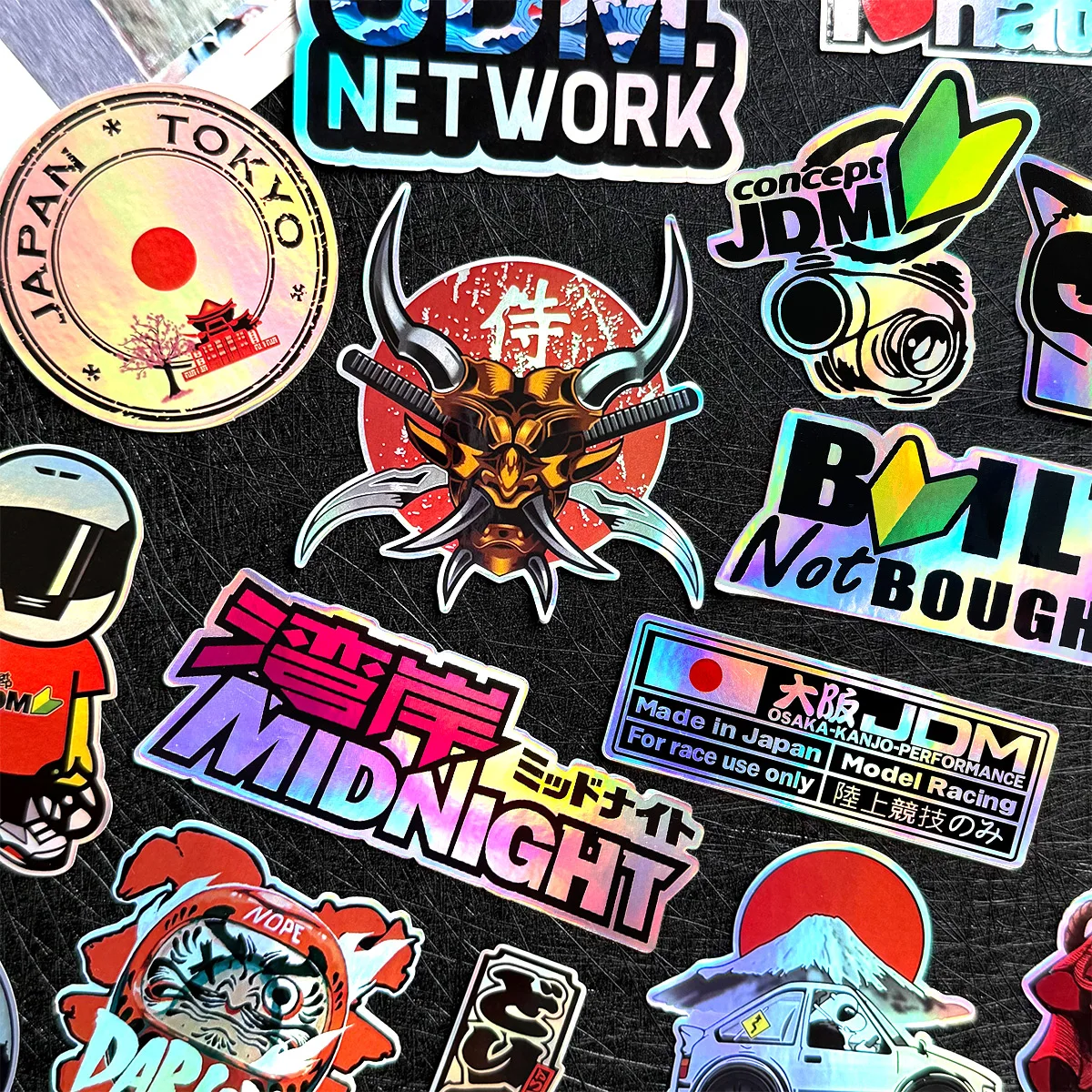 40 Teile/los laser Regenbogen Zufällig Motorrad Aufkleber Auto Moto Fahrrad Helm Kraftstoff Tank JDM Logo Zubehör Aufkleber Für Kawasaki Voge