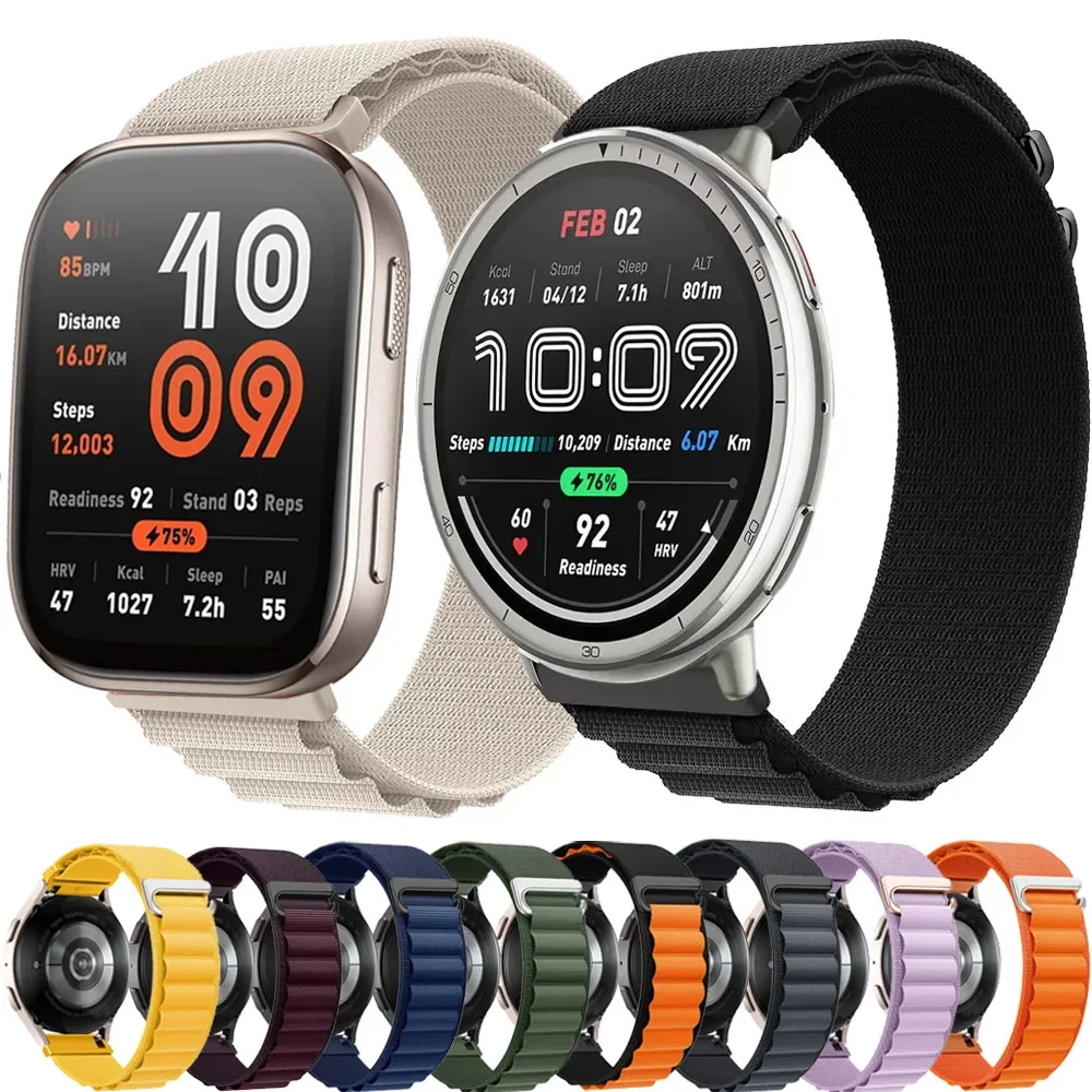20 mm 22 mm Alpine Nylon-Schlaufenarmband für Amazfit Active 2 GTS 4 Min. Sportarmband Correa Amazfit Bip 6 5 GTR 4 3 Balance-Armband Image