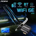 Fenvi 5374Mbps WiFi 6E PCIe Adattatore Wireless Bluetooth 5.3 Tri band 6G/5G/2.4G Scheda di Rete MT7922 WiFi6 802.11ax per PC