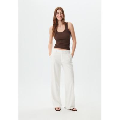 Stradivarius Flowing linen blend straight-leg trousers Ecru 10