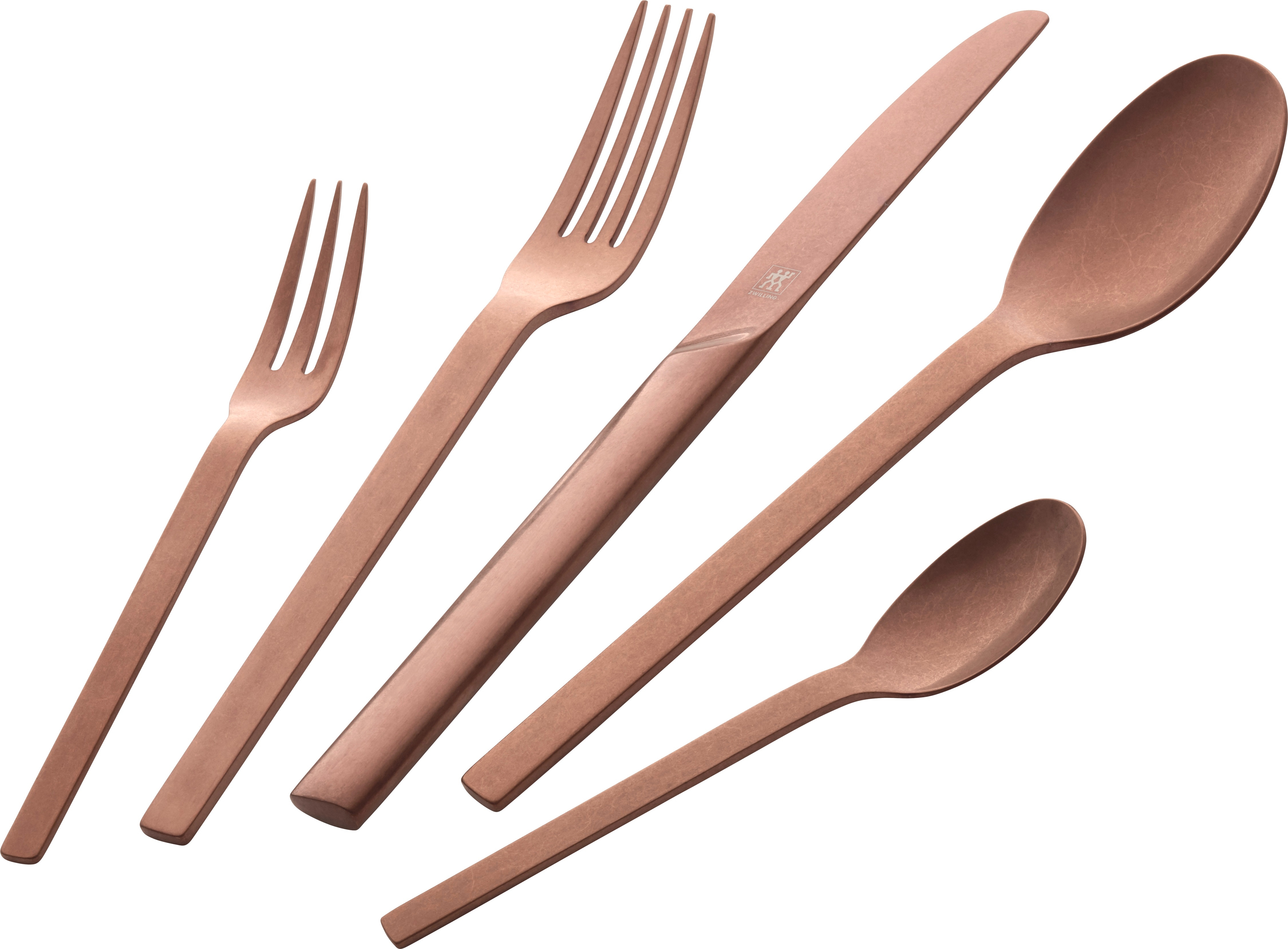 Besteck-Set ZWILLING "Minimale mattiert", silber (silberfarben), 68 Stk., Edelstahl 18/10, Essbesteck-Sets, 18/10 Edelstahl, Rostfrei, für bis zu 12 Personen, Rosa Image