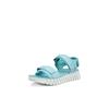 Sandalette ECCO "ECCO GRUUV SOL W", Damen, Gr. 36, blau (türkis), Leder, modisch, Schuhe, Plateau, Sommerschuh, Sandalette mit praktischem Klettverschluss