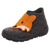 Hausschuh SUPERFIT "HAPPY OCTI WMS: Mittel", Kinder, Gr. 23, grau (grau, orange), Filz, casual, Schuhe, Babyschuh mit Klettverschluss, Größenschablone zum Download