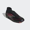 Fußballschuh ADIDAS PERFORMANCE "F50 LEAGUE MID FG/MG", Gr. 44,5, core schwarz, iron metallic, lucid rot, Synthetik, Textil, sportlich, Schuhe, für Rasenplätze