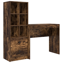 vidaXL Schreibtisch mit Stauraum Geräucherte Eiche Holzwerkstoff Image