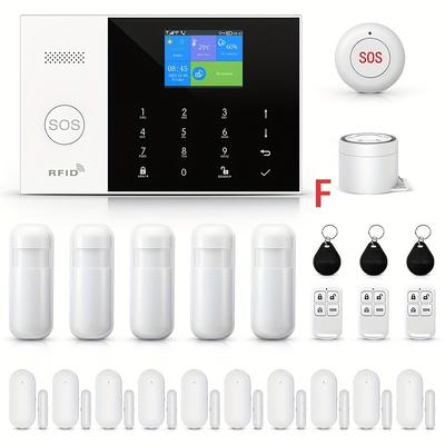 TEMU 4g Screen Alarm System - Smart , & Compatible, App Control, No Monthly Fees For Residential Apartment Office And Home With Camera Image